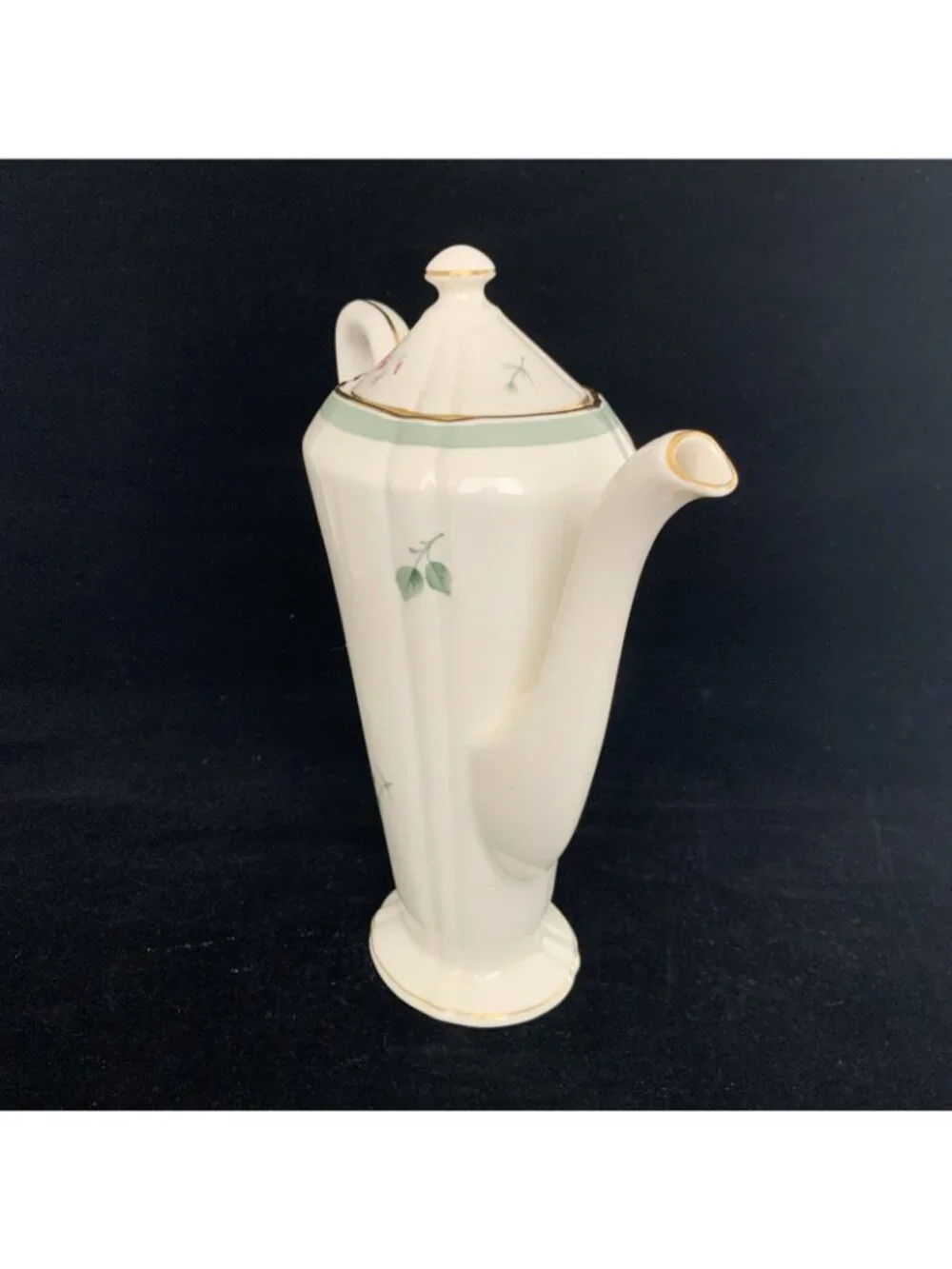 Vintage Frederik Lunning Coffee Pot 1037 E Challinor Signed Floral Porcelain 7.5 - Picture 5 of 12